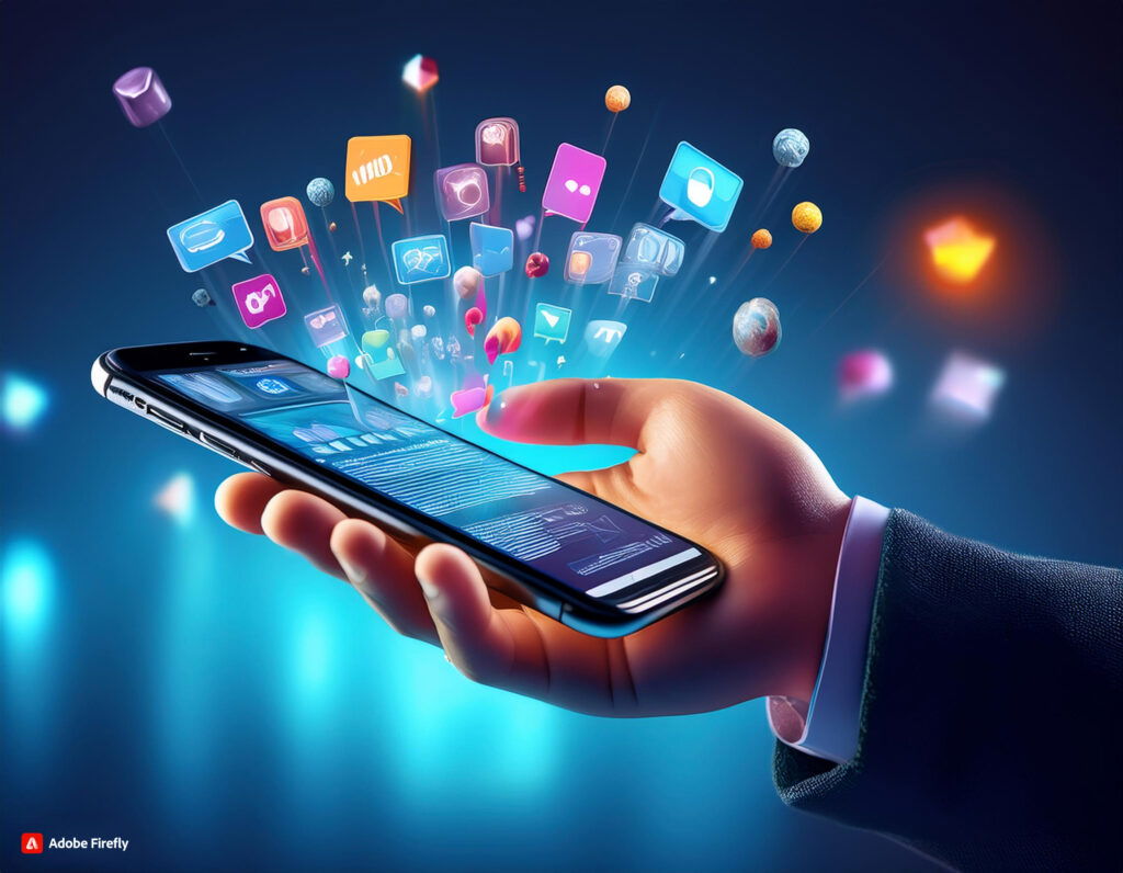 broadcast popping up information on a smartphone with socmed