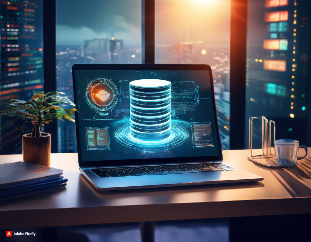 database popping up on a computer screen