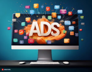 ads popping out of computer display