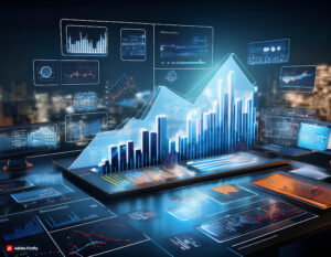 online marketing with graphs and charts