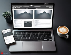 web mockup in laptop display screen