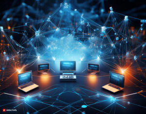 photo of computers connection network