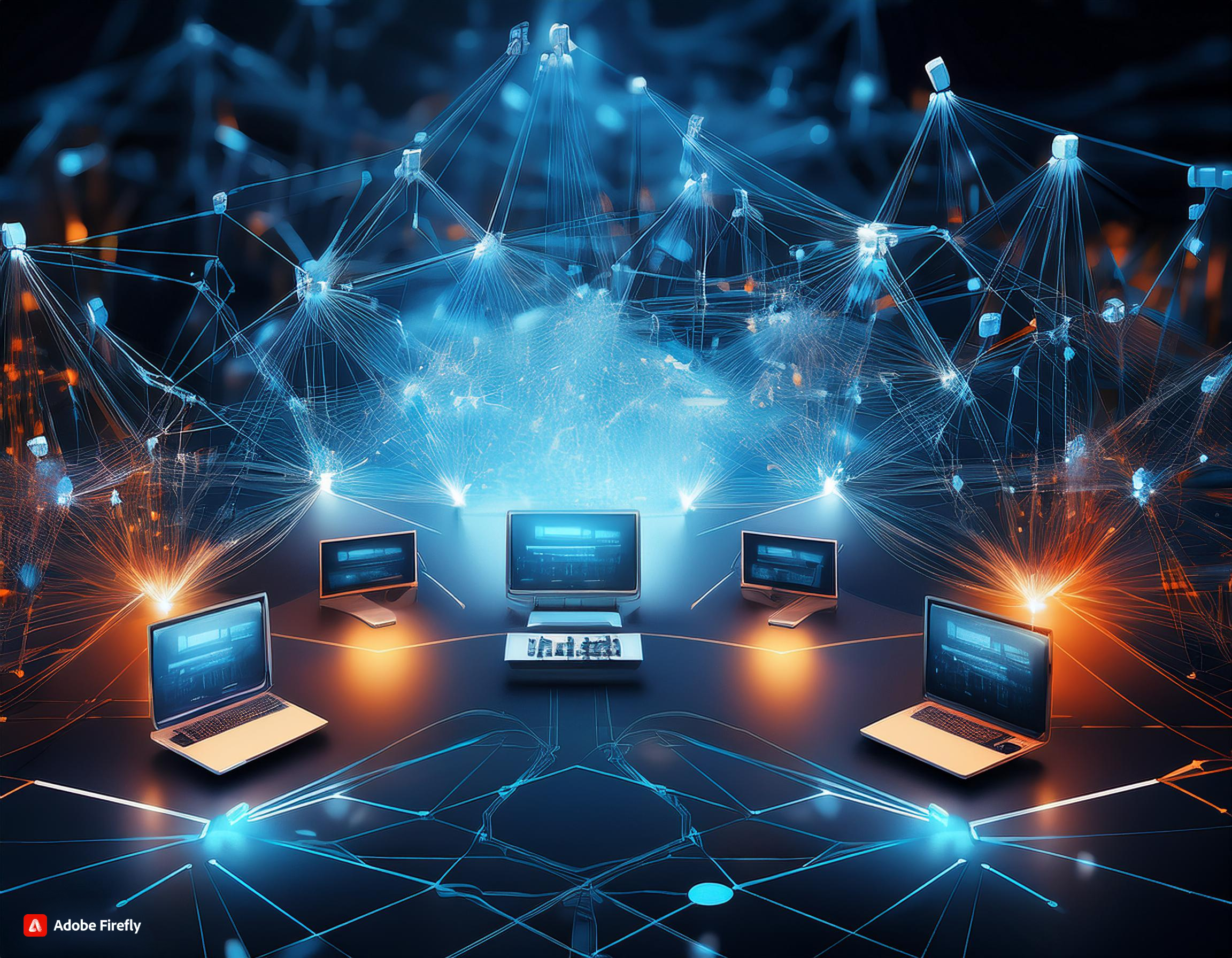 photo of computers connection network