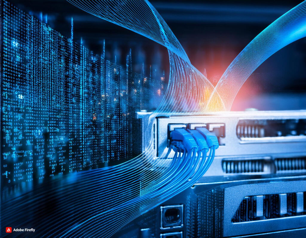 photo of network connection to computer