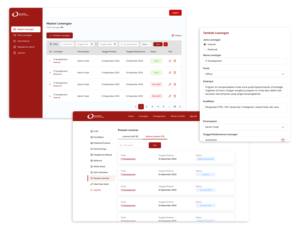 manajemen lowongan dan pendaftaran pada sistem erecruitment