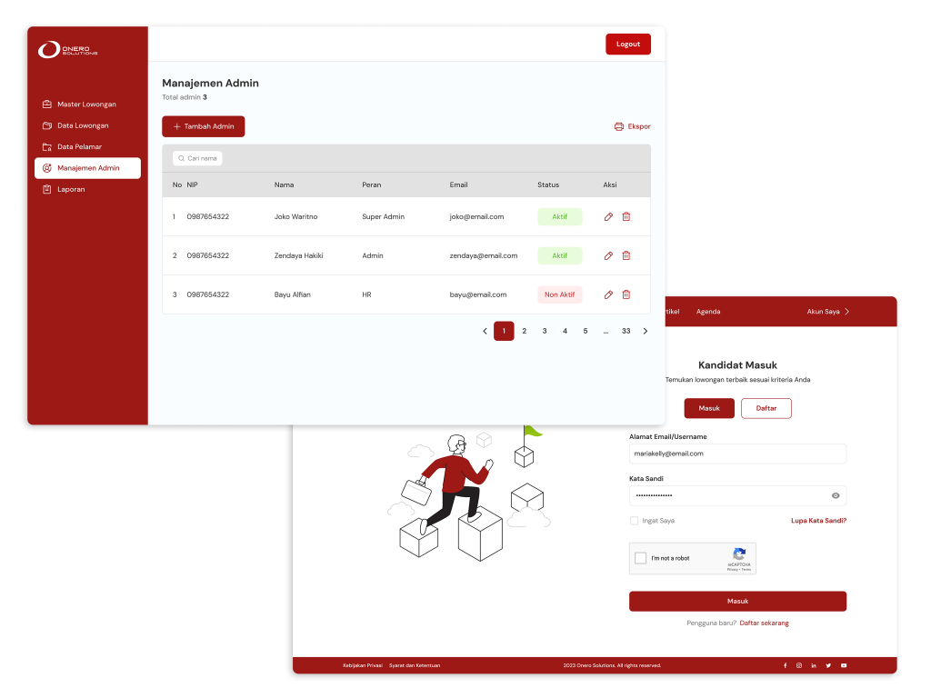 manajemen pengguna dan akses pada sistem erecruitment