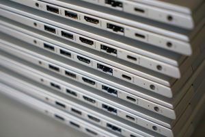 laptop, computer, pile, hdmi, usb, usb-c, hardware, stack, pc, portable, digital, technology, office, closeup, hdmi, hdmi, usb, usb, usb, usb, usb, usb-c