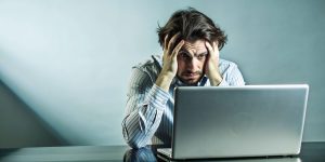 ai generated, man, working, stressed, exhausted, office, tired, overworked, frustrated, error