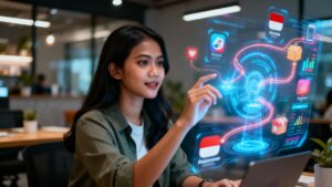 Ilustrasi Social commerce CRM AI Indonesia 2025